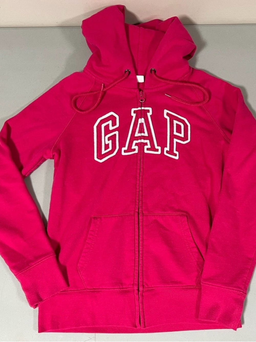 Hot Pink ‘GAP’ Logo Graphic Y2K Zipper Sweater Sweatshirt Hoodie Outerwear XS 🩷✨